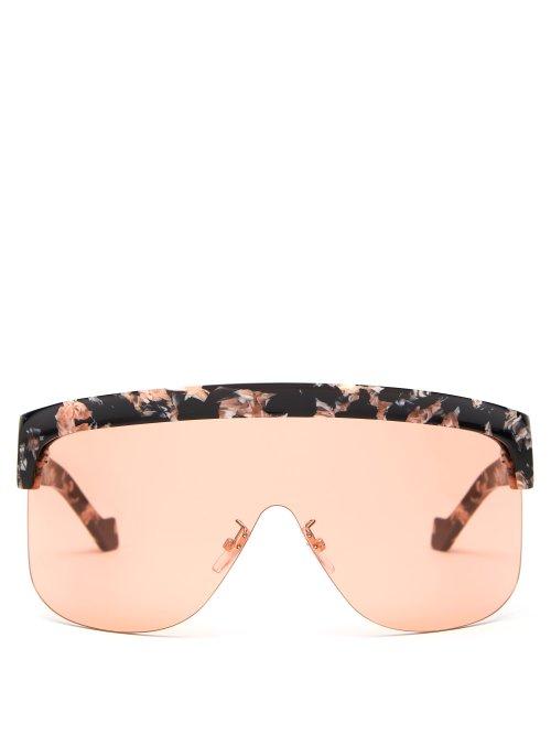 Matchesfashion.com Loewe - Show Oversized Acetate Sunglasses - Womens - Tortoiseshell
