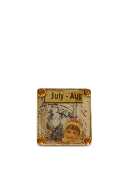 Matchesfashion.com Francesca Villa - Vintage Stamp And Citrine 18kt Gold Ring - Womens - Gold