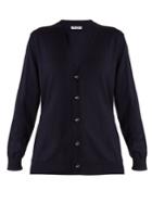 Miu Miu V-neck Tie-back Wool Cardigan