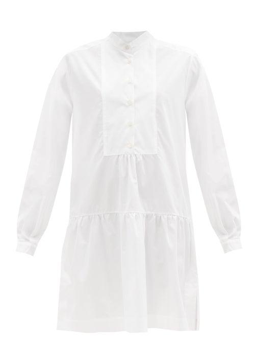 Ladies Beachwear Evi Grintela - Bib-front Cotton-poplin Shirt Dress - Womens - White