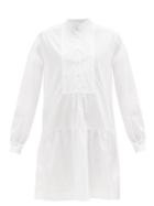 Ladies Beachwear Evi Grintela - Bib-front Cotton-poplin Shirt Dress - Womens - White