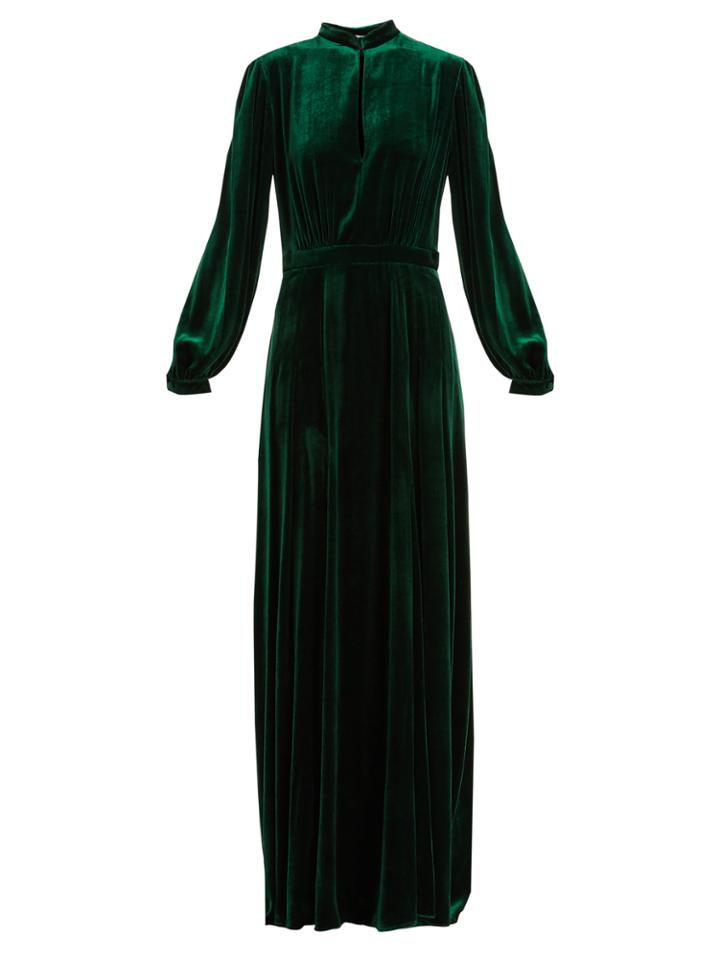 Raquel Diniz Armonia High-neck Velvet Gown