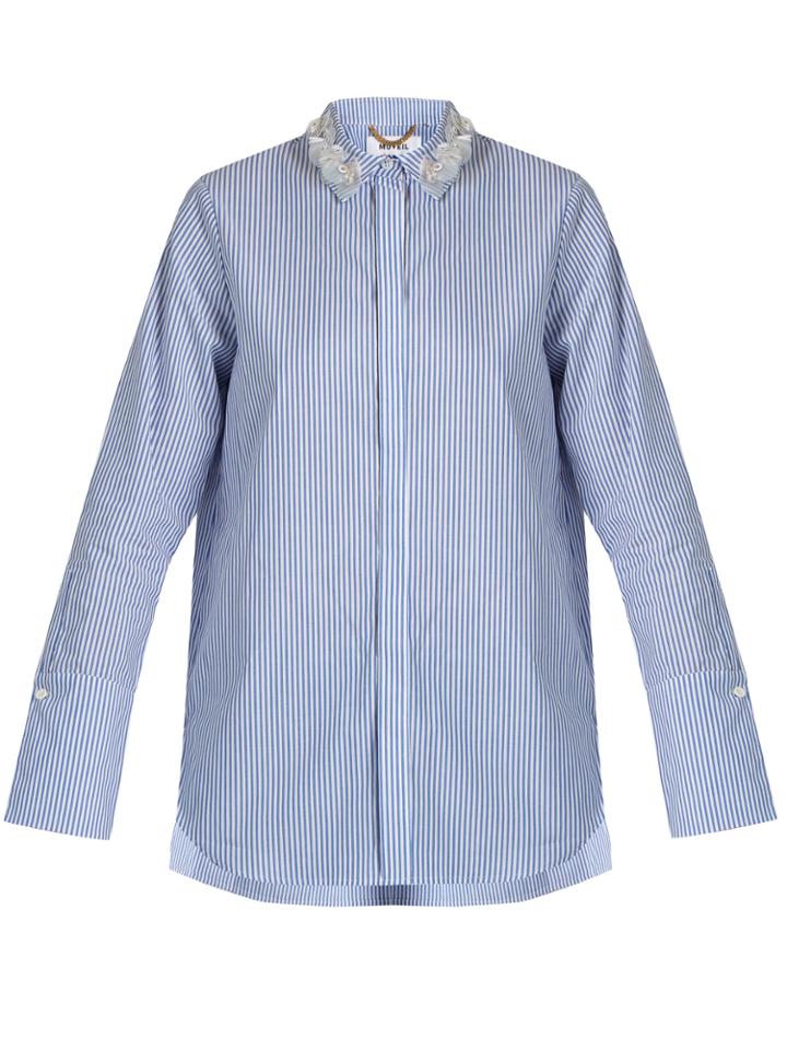 Muveil Embellished-collar Cotton Shirt
