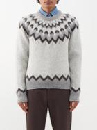 Nili Lotan - Alan Fair Isle Alpaca-blend Sweater - Mens - Grey Multi