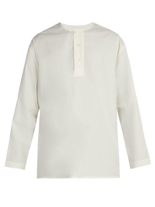 Matchesfashion.com Lemaire - Henley Cotton Twill Shirt - Mens - Beige