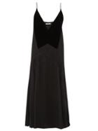 Matchesfashion.com Givenchy - Lace Trim Pleated Midi Dress - Womens - Black