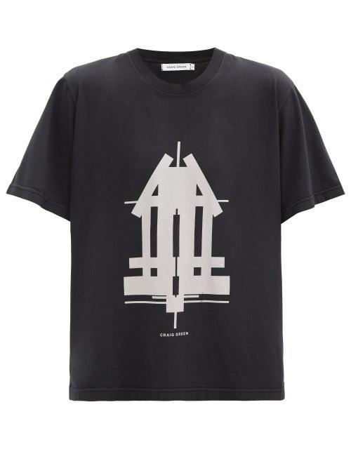 Matchesfashion.com Craig Green - Sculpture Printed Cotton T-shirt - Mens - Black