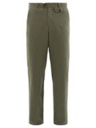 Matchesfashion.com Oliver Spencer - Fishtail Linen Blend Trousers - Mens - Green