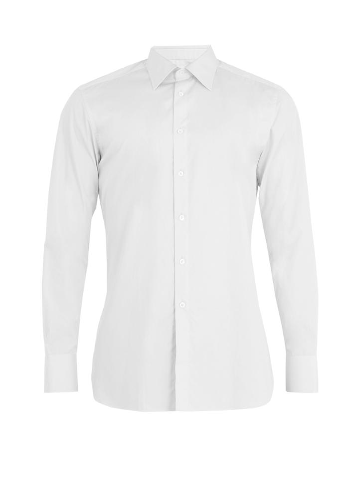 Kilgour Single-cuff Basket-weave Cotton Shirt