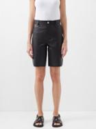 Frame - High-rise Leather Shorts - Womens - Black