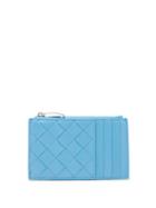 Matchesfashion.com Bottega Veneta - Intrecciato Leather Cardholder - Womens - Blue