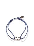Valentino Garavani - V-logo Cord Bracelet - Mens - Blue