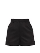 Matchesfashion.com Saint Laurent - High-rise Wool Tailored Shorts - Womens - Black