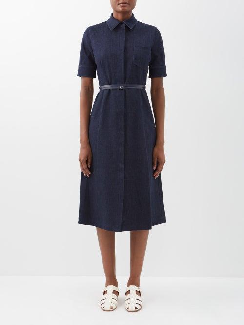 Altuzarra - Kieran Denim Midi Shirt Dress - Womens - Dark Denim