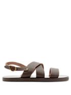 Matchesfashion.com Ancient Greek Sandals - Miltos Leather Sandals - Mens - Dark Brown