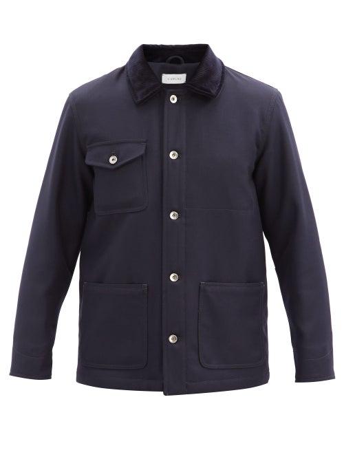 Matchesfashion.com Caruso - Patch-pocket Wool-canvas Jacket - Mens - Navy