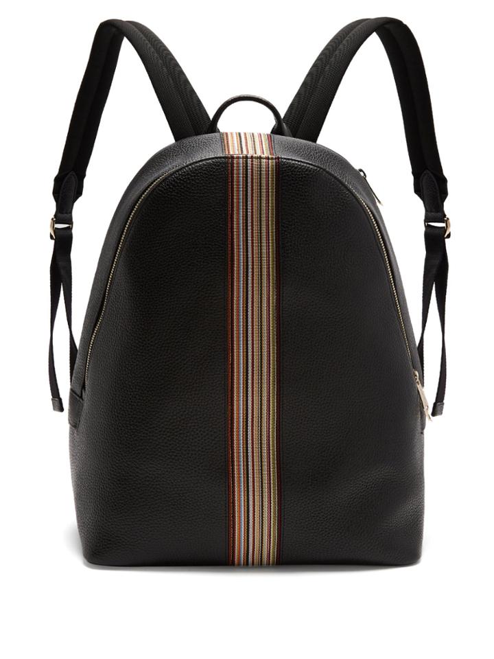 Paul Smith Signature Stripe Leather Backpack