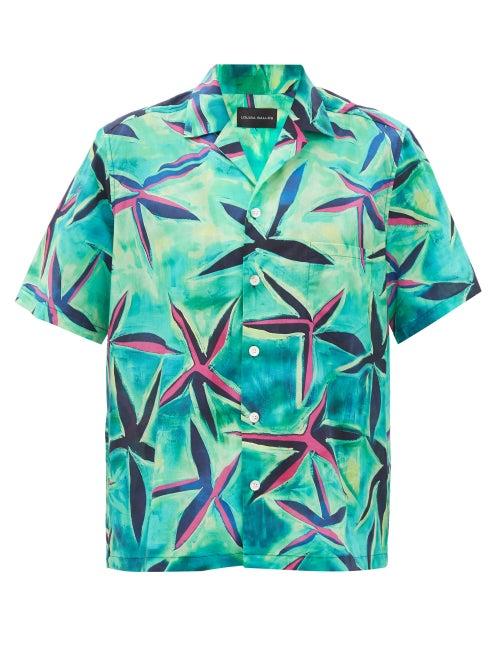 Louisa Ballou - Starfish-print Short-sleeved Cotton Shirt - Womens - Green Multi