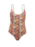 Matchesfashion.com Muzungu Sisters - Holly Poppy Print Swimsuit - Womens - Orange Multi