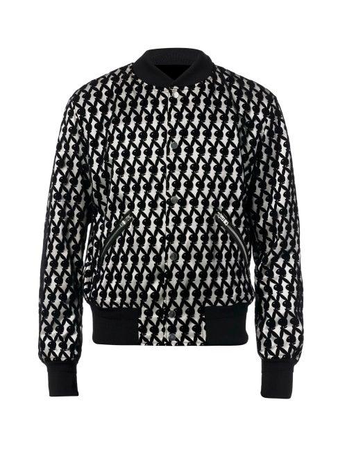 Amiri - X Playboy Bunny Flocked Bomber Jacket - Mens - Black White