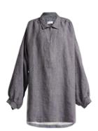 Matchesfashion.com Raey - Denim Linen Smock Dress - Womens - Indigo