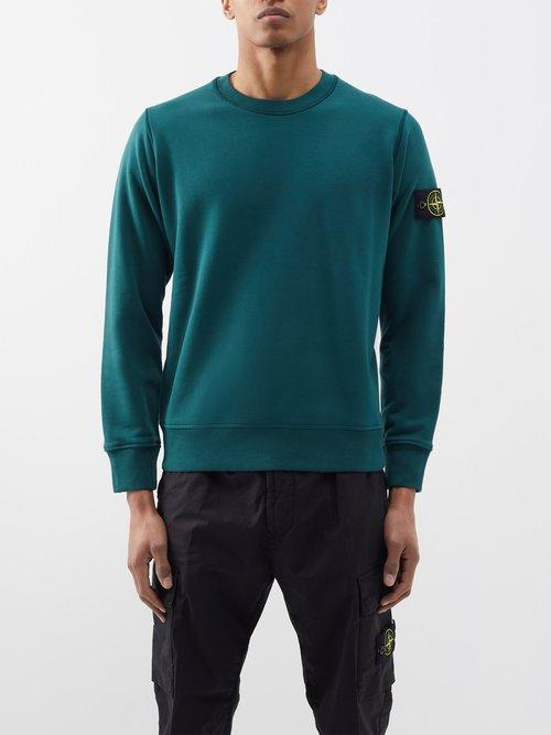 Stone Island - Fleeceback Cotton-jersey Sweatshirt - Mens - Green