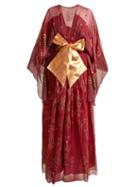 Matchesfashion.com Zandra Rhodes - Summer Collection The 1973 Field Of Lilies Gown - Womens - Burgundy