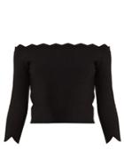 Alexander Mcqueen Off-the-shoulder Rose-embossed Top