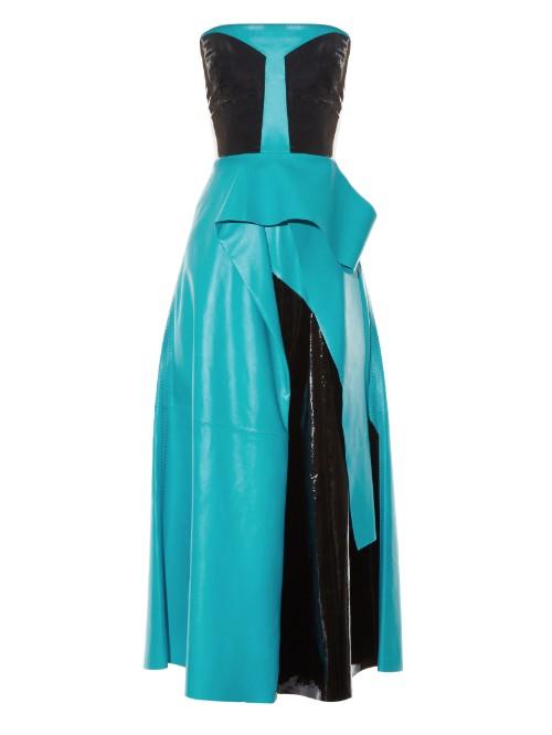 Roksanda Wyman Strapless Leather Dress