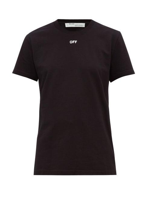 Matchesfashion.com Off-white - Floral And Logo Print Cotton T Shirt - Womens - Black