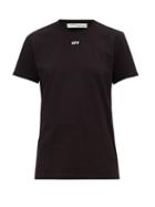 Matchesfashion.com Off-white - Floral And Logo Print Cotton T Shirt - Womens - Black