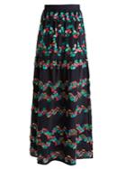 Peter Pilotto Tiered Fil Coup Silk-blend Skirt