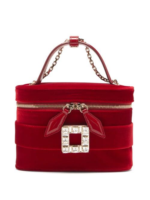Matchesfashion.com Roger Vivier - Crystal-buckle Velvet Cross-body Bag - Womens - Red