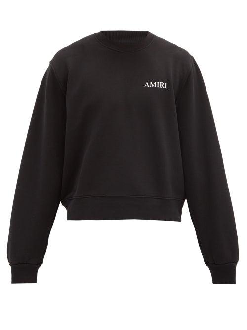 Matchesfashion.com Amiri - Logo-print Cotton-jersey Sweatshirt - Mens - Black
