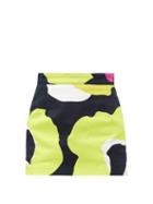 Matchesfashion.com Elzinga - Abstract-print Cotton-twill Mini Skirt - Womens - Black Multi