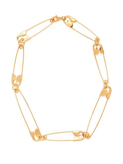 Matchesfashion.com Balenciaga - Safety Pin Necklace - Womens - Gold