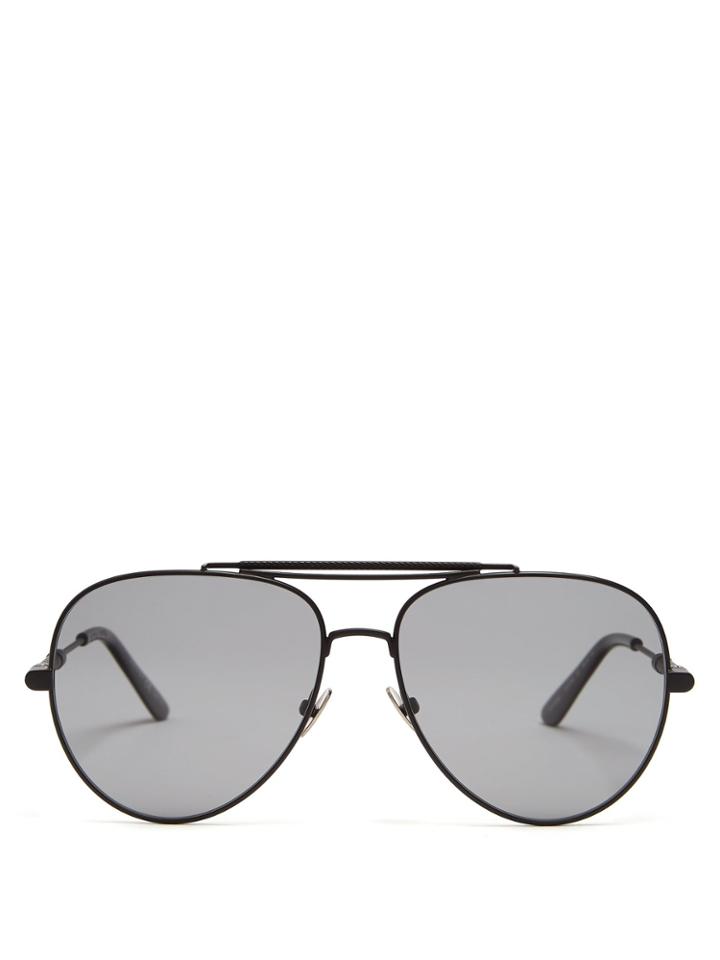 Bottega Veneta Aviator Metal Sunglasses