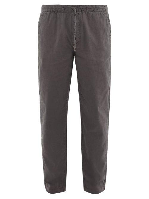 Matchesfashion.com Onia - Carter Linen Blend Poplin Trousers - Mens - Grey