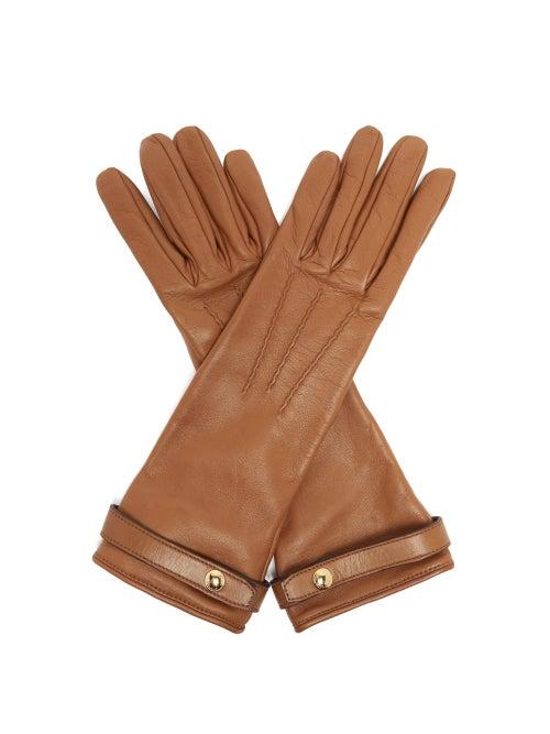 Matchesfashion.com Burberry - Leather Gloves - Womens - Brown