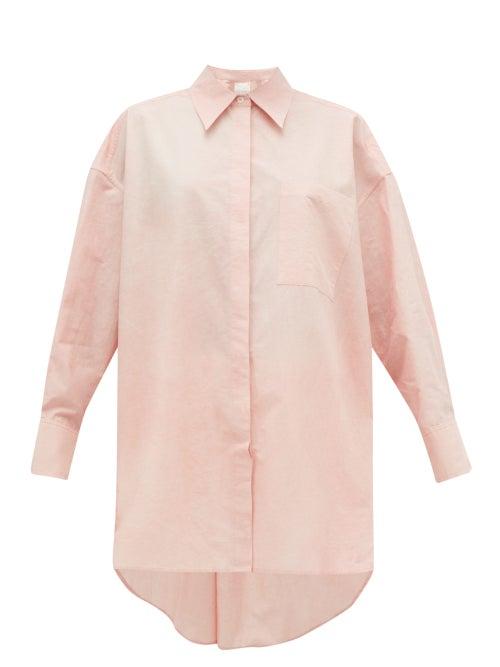 Matchesfashion.com Ssone - Oversized Dyed Cotton Poplin Shirt - Womens - Light Pink