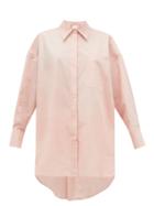Matchesfashion.com Ssone - Oversized Dyed Cotton Poplin Shirt - Womens - Light Pink