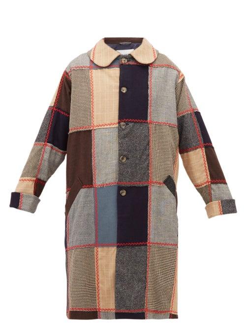 Matchesfashion.com Bode - Topstitched Patchwork Wool Coat - Womens - Multi