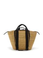 Muuñ Blaise Large Canvas And Hand-woven Straw Tote