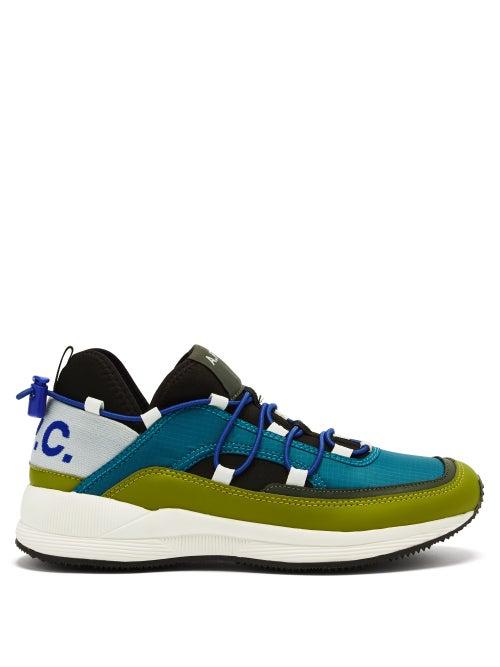 Matchesfashion.com A.p.c. - Little Joe Panelled Neoprene Trainers - Womens - Green Multi