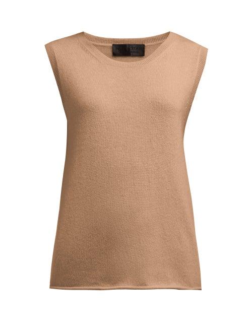 Matchesfashion.com Nili Lotan - Round Neck Cashmere Tank Top - Womens - Camel