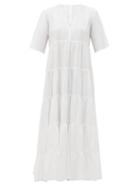 Matchesfashion.com Merlette - Sinharaja Striped Cotton Maxi Dress - Womens - White