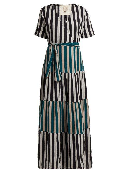 Matchesfashion.com Ace & Jig - Ellis Striped Cotton Wrap Dress - Womens - Green Multi