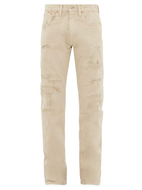 Matchesfashion.com Rrl - Distressed Slim Leg Jeans - Mens - Natural