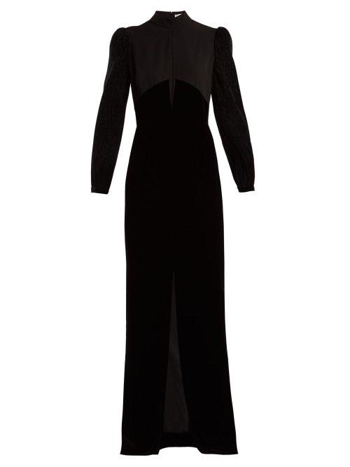 Matchesfashion.com Givenchy - Velvet And Crepe Gown - Womens - Black