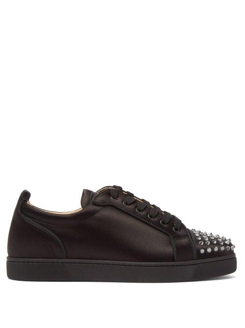Matchesfashion.com Christian Louboutin - Louis Junior Studded Satin Trainers - Mens - Black